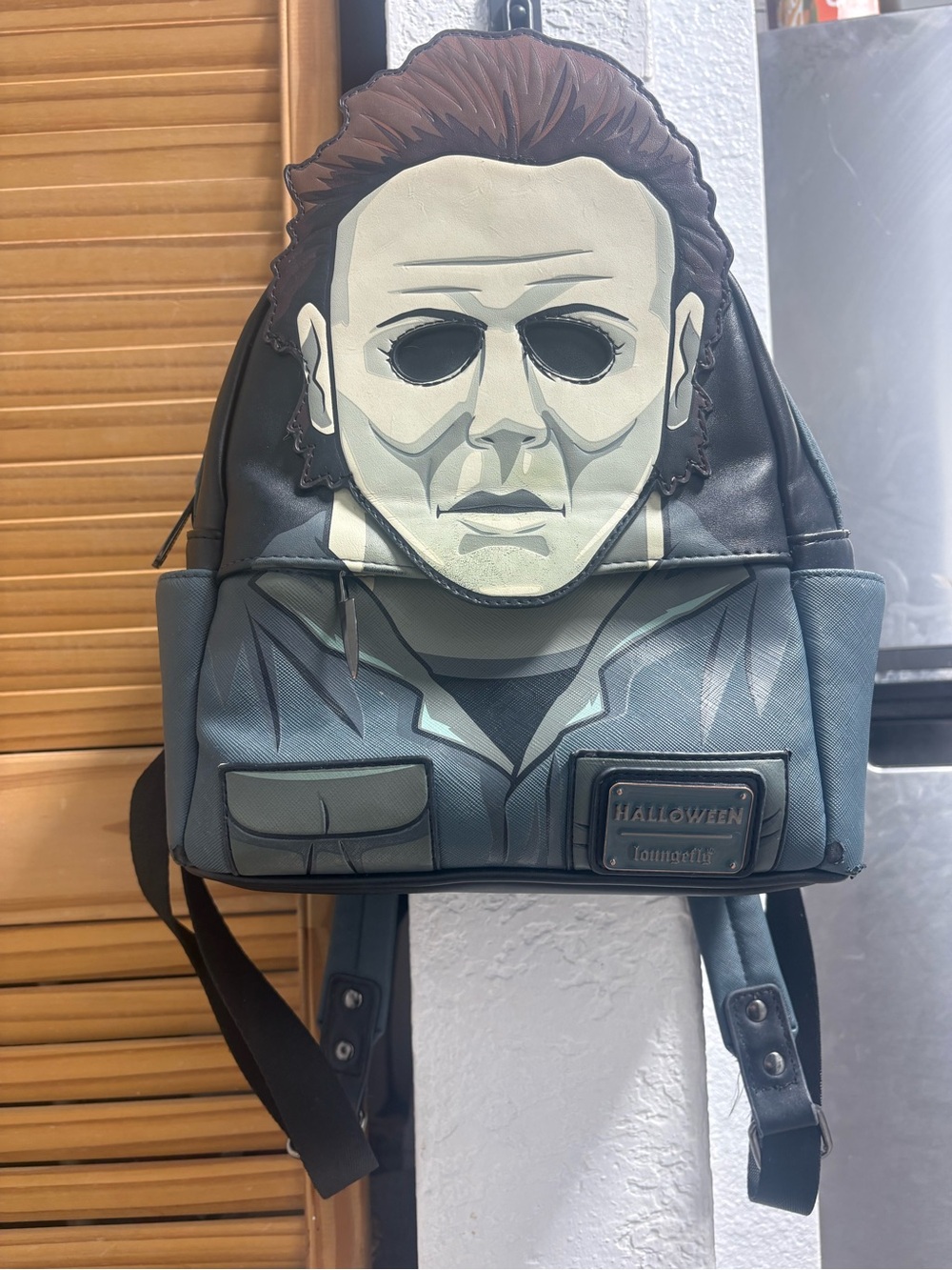 Loungefly Michael Myers Mask Mini Backpack - Black, Gray, Brown, Cream